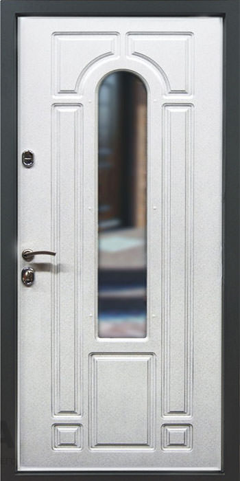 Утепленная входная дверь Титан Мск Top Staller Лацио Аргенто Белый патина серебро/ Белый патина серебро